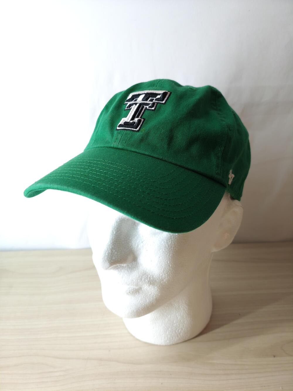 College T Logo Hat Cap Strap Back Mens One Size Green NCAA Football Shamrock